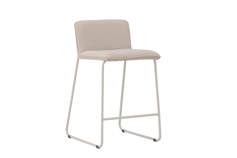 Bisbee barstol med højde 65 cm i beige bouclé