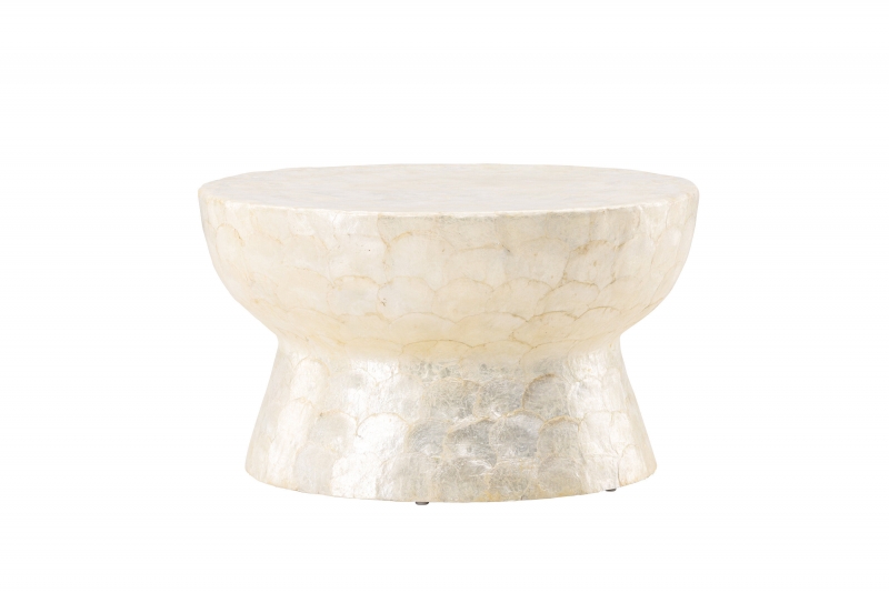 Sand&ouml;n sofabord &Oslash;70cm capiz beige