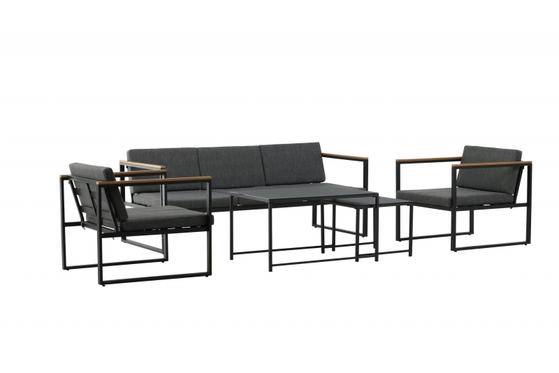 Dakar udend&oslash;rs lounges&aelig;t med sofa, stole og bord sort