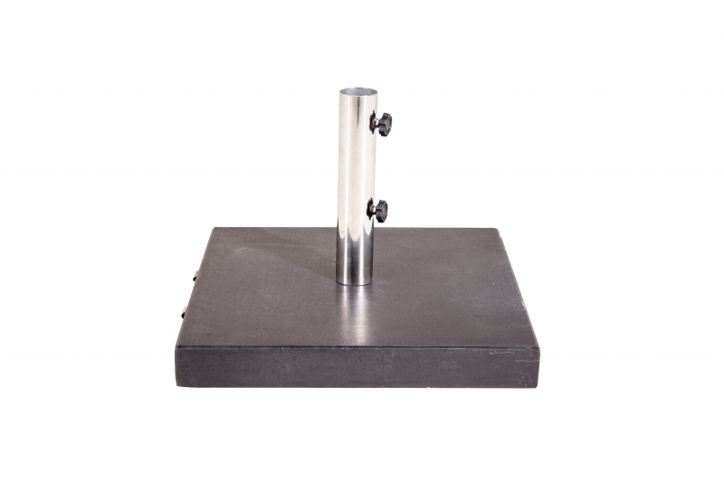 Stathera parasolfod med hjul i granit 30x30cm gr&aring;