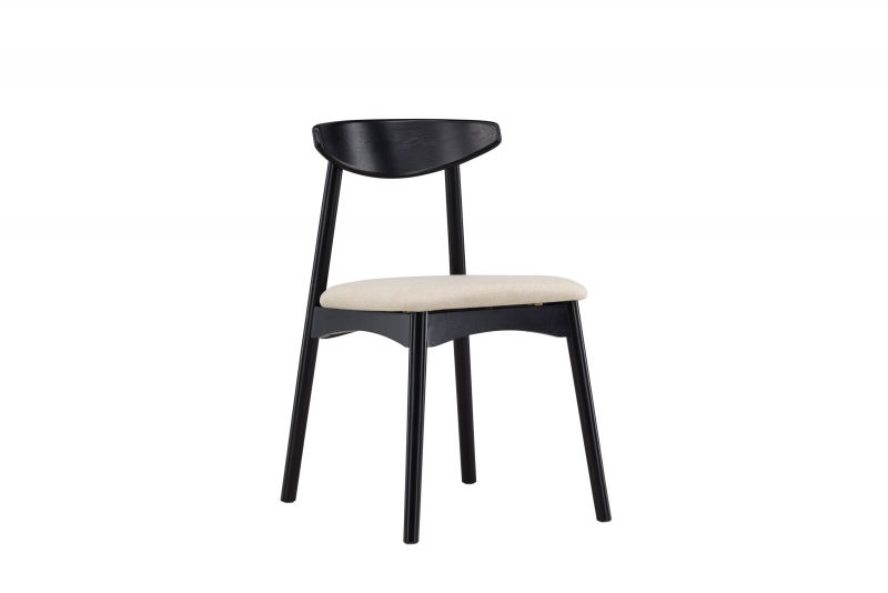 Ven spisebordsstol sort eg med beige sæde