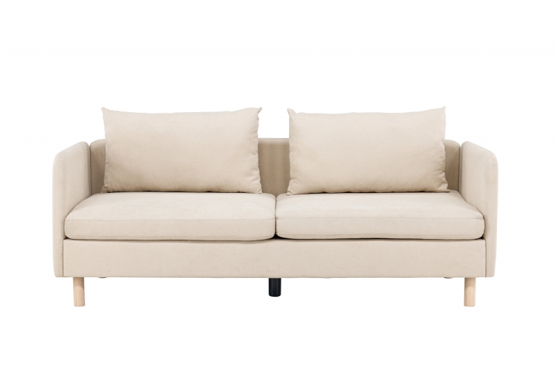 Zero 2-personers sofa 197cmi beige med tr&aelig;ben