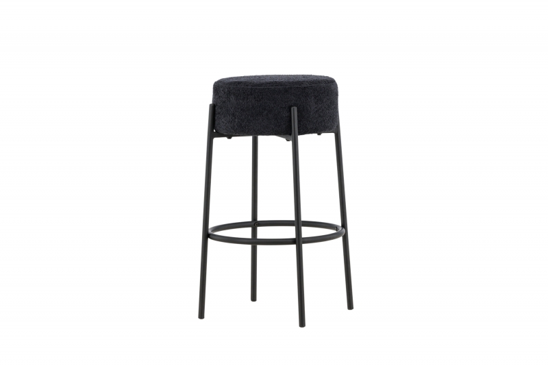 Tucson barstol 70 cm i sort bouclé med stålben