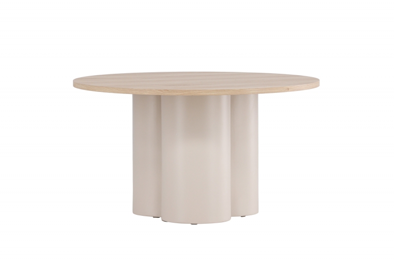 Olivia sofabord med hvidpudset bordplade Ø80cm beige