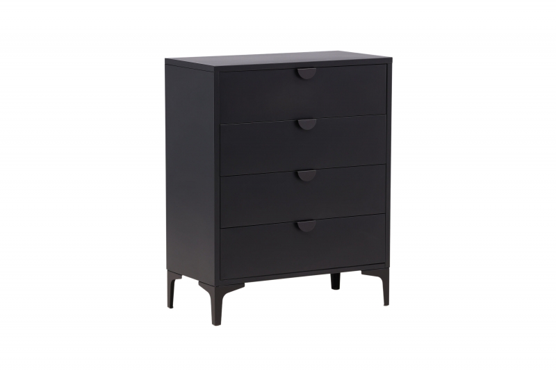Piring kommode med 4 skuffer 78x98cm sort stål