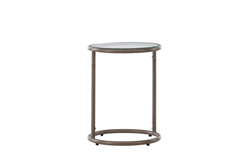 Stavanger sidebord Ø35cm  brunt stål og glas