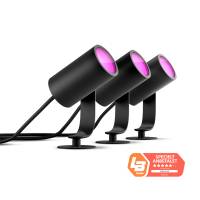 Philips Lily Hue spot base udendørsspot med spyd 3x8W 24V sort