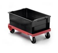 Durable lagertrolley med 4 drejehjul - 250kg belastning - rød