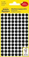 Avery 3009 etiket &Oslash;8mm sort