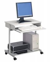 Durable PC arbejdsbord stand alone med hjul grå