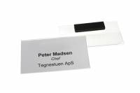 Kongresm&aelig;rke med magnet, 70% genbrugsplast, indv. m&aring;l H51 x B90 mm