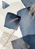 Plakat Blue Swirl 50x70cm beige