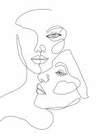 Plakat Faces 21x30cm hvid