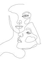 Plakat Faces 30x40cm hvid