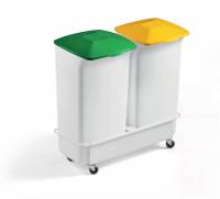 Affaldssorteringsvogn Durabin 40 liter rektangulær komplet sæt