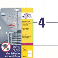 Avery Antimikrobielle etiketter 105x148mm klare 40 etiketter