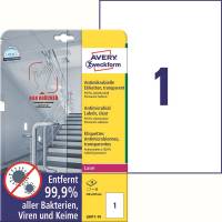 Avery Antimikrobielle etiketter 210x297mm klare 10 etiketter