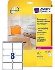 Avery L7565-25 QuickPEEL etiketter til laser 99,1x67,7mm transparente
