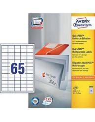 Avery universal etiket ILC 3666 38x21,2mm 65 etiketter pr ark hvid