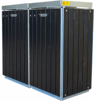 Affaldsbeholder B96-MD UNIVERSAL dobbelt i sortmalet med l&aring;g