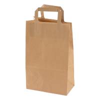Bærepose papir med hank 220/125x350mm 11,5 liter brun