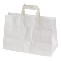 Bærepose papir med hank 350/170x240mm 17 liter hvid
