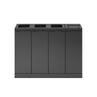 Bica 892 affaldsbeholder 4x60 liter åben og løftelåg antracit