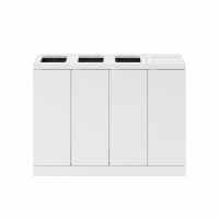 Bica 892 affaldsbeholder 4x60 liter åben og løftelåg hvid