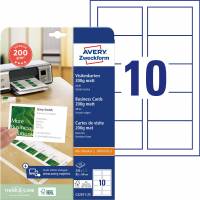 Avery visitkort 200g C32011-25 mat hvid