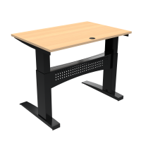 ConSet 501-11 hæve-sænke bord 120x80cm bøg med sort stel