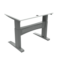 ConSet 501-11 hæve-sænke bord 120x80cm hvid med sølv stel