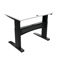 ConSet 501-11 hæve-sænke bord 120x80cm hvid med sort stel