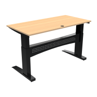 ConSet 501-11 hæve-sænke bord 160x80cm bøg med sort stel