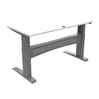 ConSet 501-11 hæve-sænke bord 160x80cm hvid med sølv stel