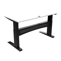 ConSet 501-11 hæve-sænke bord 160x80cm hvid med sort stel