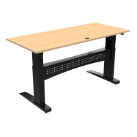 ConSet 501-11 hæve-sænke bord 180x80cm bøg med sort stel