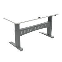 ConSet 501-11 hæve-sænke bord 180x80cm hvid med sølv stel