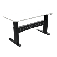 ConSet 501-11 hæve-sænke bord 180x80cm hvid med sort stel