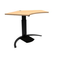 ConSet 501-19 hæve-sænke bord 138x92cm bøg med sort stel