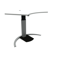 ConSet 501-19 hæve-sænke bord 138x92cm hvid med sølv stel
