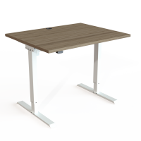 ConSet 501-20 hæve-sænke bord 100x80cm valnød med hvidt stel