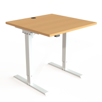 ConSet 501-20 hæve-sænke bord 80x80cm bøg med hvidt stel
