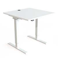 ConSet 501-20 hæve-sænke bord 80x80cm hvid med hvidt stel