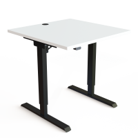 ConSet 501-20 hæve-sænke bord 80x80cm hvid med sort stel