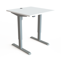 ConSet 501-33 hæve-sænke bord 80x80cm hvid med sølv stel