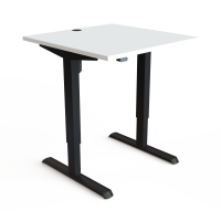 ConSet 501-33 hæve-sænke bord 80x80cm hvid med sort stel