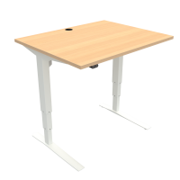 ConSet 501-43 hæve-sænke bord 100x80cm bøg med hvidt stel