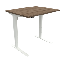 ConSet 501-43 hæve-sænke bord 100x80cm valnød med hvidt stel