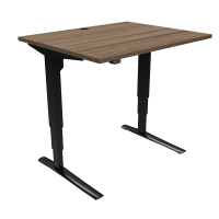 ConSet 501-43 hæve-sænke bord 100x80cm valnød med sort stel