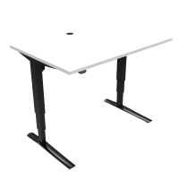 ConSet 501-43 hæve-sænke bord 120x80cm hvid med sort stel